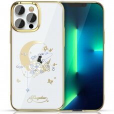 Iphone 13 Pro Dėklas Kingxbar Moon su Swarovski kristalais  Auksinis (Flower)