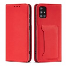 Samsung Galaxy A52 / A52s Dėklas Magnet Card Case For 5G Raudonas