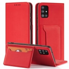 Samsung Galaxt A12 Dėklas Magnet Card Case 5G Raudonas