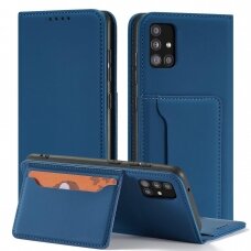 Dėklas Magnet Card Case Xiaomi Redmi Note 11 Mėlynas