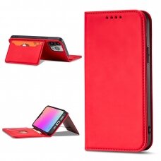 Akcija! Samsung Galaxy A23 Dėklas Magnet Card 5G Raudonas