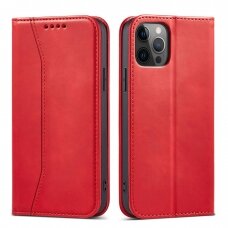 Dėklas Magnet Fancy Case for iPhone 12 Pro Raudonas