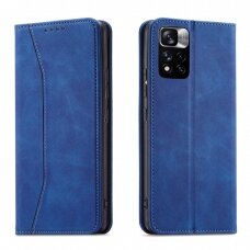 Dėklas Magnet Fancy Case for Xiaomi Redmi Note 11 Mėlynas