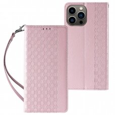 Dėklas Magnet Strap Case for iPhone 12 Pro Rožinis
