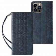 Dėklas Magnet Strap Case for iPhone 12 Pro Tamsiai mėlynas