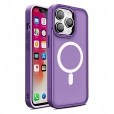 Dėklas Magnetic Color Matte iPhone 15 Plus - Purpurinis