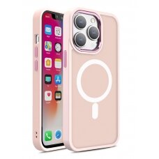 Dėklas Magnetic Color Matte iPhone 15 Plus - Rožinis