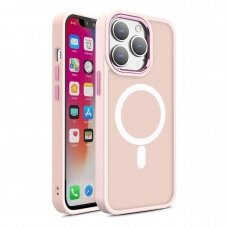Akcija! Dėklas MagSafe Color Matte iPhone 14 Plus - Rožinis