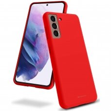 Dėklas Mercury Silicone Case Samsung S21 raudonas