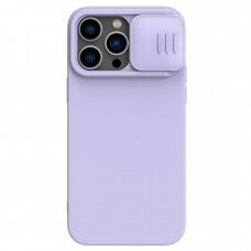Dėklas Nillkin CamShield Silky Silicone Apple iPhone 15 Pro šviesiai violetinis