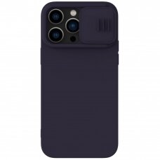 Dėklas Nillkin CamShield Silky Silicone Apple iPhone 15 Pro tamsiai violetinis