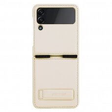 Samsung F721 Z Flip4 5G Dėklas Nillkin Qin Leather (Plain Leather) auksinis