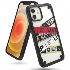 Dėklas Ringke Fusion X Design durable iPhone 12 mini Juodas