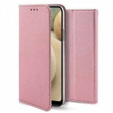 Samsung A125 A12  Dėklas Smart Magnet rožinis-auksinis