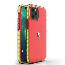 Iphone 13 Pro Dėklas Spring Case clear TPU su spalvotu krašteliu  Geltonas