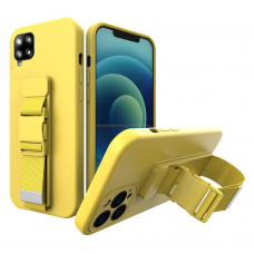 Dėklas su dirželiu Rope case gel TPU Samsung Galaxy A42 5G geltonas