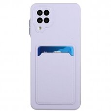 Samsung Galaxt A12 Dėklas su kišenėle kortelėms Card Case Violetinis