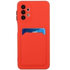 Samsung Galaxy A32 Dėklas su kišenėle kortelėms Card Case 4G Raudonas