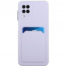Samsung Galaxy A42 Dėklas su kišenėle kortelėms Card Case Violetinis