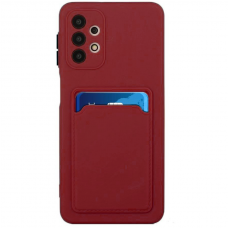 Samsung Galaxy A72 Dėklas su kišenėle kortelėms Card Case 4G Bordo