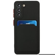 Dėklas su kišenėle kortelėms Card Case Samsung Galaxy S21+ 5G (S21 Plus 5G) Juodas