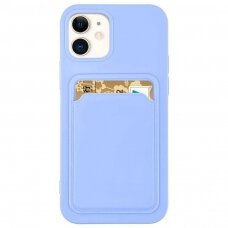 Iphone 13 Pro Max Dėklas su kišenėle kortelėms Card Case silicone wallet  Violetinis