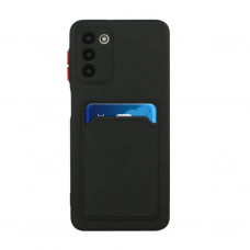 Samsung Galaxy A13 / A04s Dėklas su kišenėle kortelėms Card Case Silicone Wallet 5G Juodas