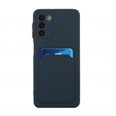 Samsung Galaxy A13 / A04s Dėklas su kišenėle kortelėms Card Case Silicone Wallet 5G Mėlynas
