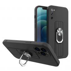 Samsung Galaxy S21 Fe Dėklas su žiedu Ring Case  juodas