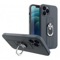 Iphone 13 Mini Dėklas su žiedu Ring Case silicone  Tamsiai mėlynas