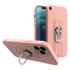 Iphone 7 / 8 / SE 2020 / SE 2022 Dėklas su žiedu Ring Case silicone Rožinis