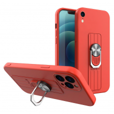 Iphone Xs Max Dėklas su žiedu Ring Case silicone Raudonas