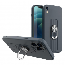 Iphone Xs Max Dėklas su žiedu Ring Case silicone Tamsiai mėlynas