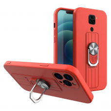 Dėklas su žiedu Ring Case silicone Xiaomi Redmi 10X 4G / Xiaomi Redmi Note 9 Raudonas