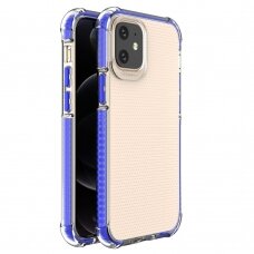 Iphone 12 Mini Dėklas Sutvirtintais Kampais Spring Armor clear TPU Mėlynais Kraštais