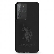 Dėklas US Polo USHCS21LSLHRTBK Silicone On Tone Samsung Galaxy S21 Ultra telefonui juodas