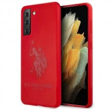 Dėklas US Polo USHCS21MSLHRTRE Silicone On Tone Samsung Galaxy S21 Plus telefonui raudonas