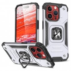 Dėklas Wozinsky Ring Armor iPhone 15 Pro - Sidabrinis