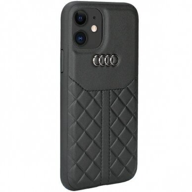 Dėklas Audi Genuine Leather iPhone 11 / Xr Juodas AU-TPUPCIP11R-Q8/D1-BK 1