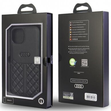 Dėklas Audi Genuine Leather iPhone 11 / Xr Juodas AU-TPUPCIP11R-Q8/D1-BK 4