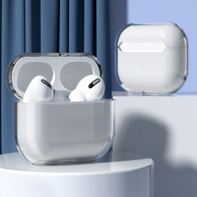 Dėklas ausinėms  AirPods 3 hard and strong cover for headphones transparent (case A) 5