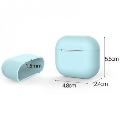 Dėklas ausinėms soft silicone earphones Apple AirPods 3 Mėlynas (case C) 2