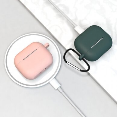 Dėklas ausinėms soft silicone earphones Apple AirPods 3 Rožinis (case D) 8