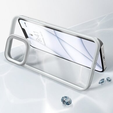 Iphone 13 Pro Dėklas Baseus Crystal  Pilkais kraštais (ARJT000413) 9