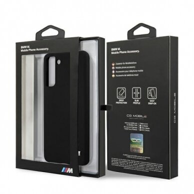 Dėklas BMW BMHCS21SMSILBK Silicone M Collection Samsung Galaxy S21 telefonui juodas 7