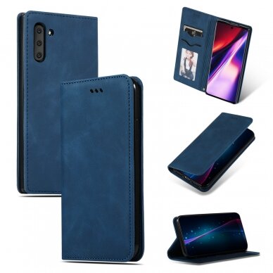 Dėklas Business Style Samsung S21 FE tamsiai mėlynas  1