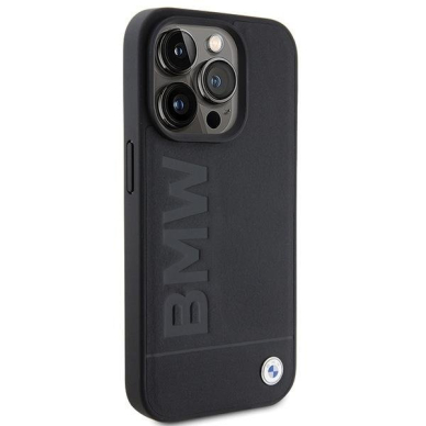 Dėklas BWM Leather Hot Stamp  iPhone 15 Pro Max - Juodas 3