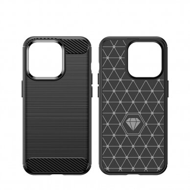 Iphone 14 Pro Max Dėklas Carbon Case flexible for  Mėlynas 13