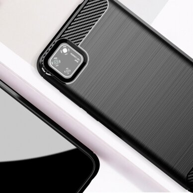 Dėklas Carbon Case Flexible Huawei Y5p Juodas DZWT2129 3