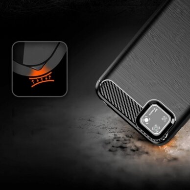 Dėklas Carbon Case Flexible Huawei Y5p Juodas DZWT2129 8